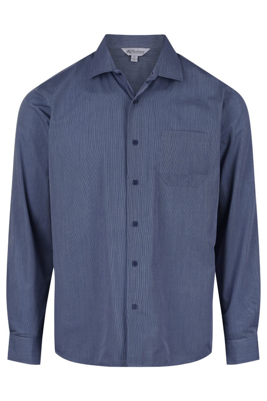 Front View of BELAIR MENS SHIRT LONG SLEEVE - W1905L -  sold by Ideal Workwear www.Idealworkwear.com.au