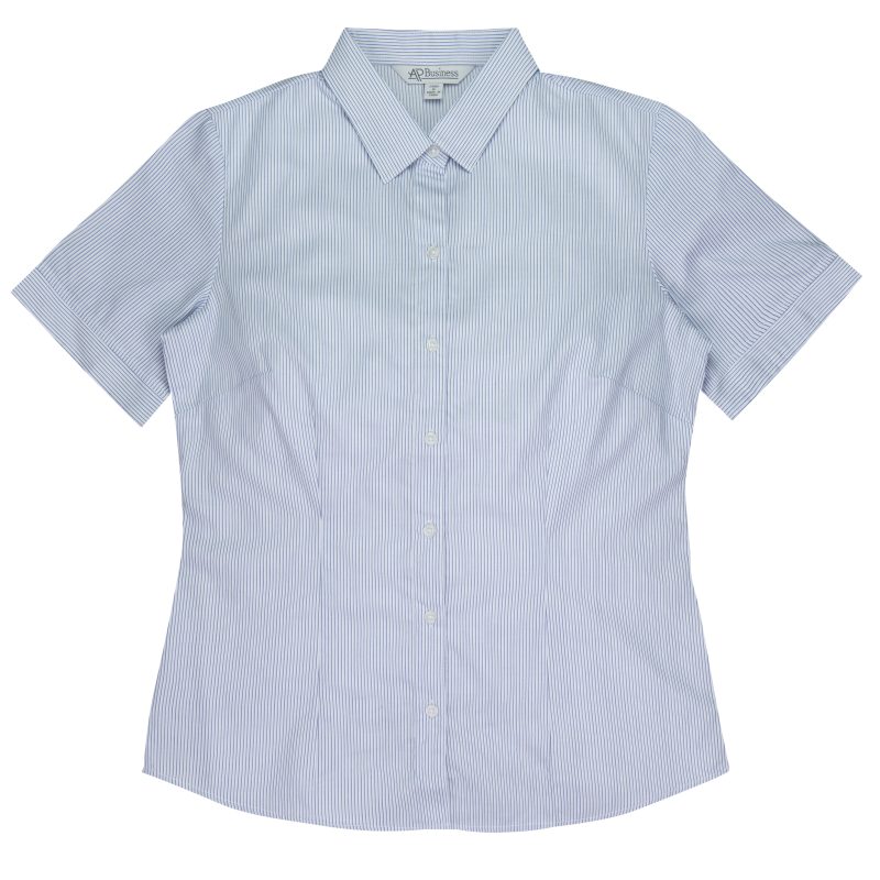 Front View of HENLEY LADY SHIRT SHORT SLEEVE - W2900S -  sold by Ideal Workwear www.Idealworkwear.com.au