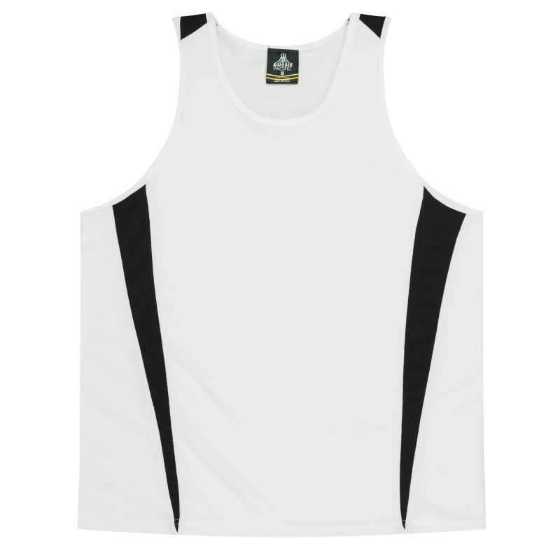 Front View of EUREKA KIDS SINGLETS - W3104 -  sold by Ideal Workwear www.Idealworkwear.com.au