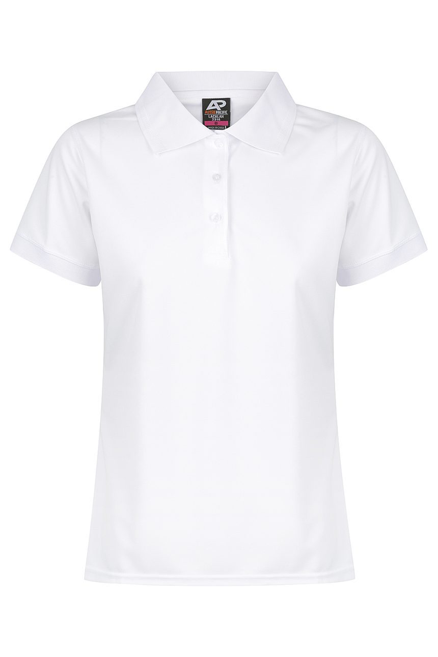 Front View of LACHLAN LADY POLOS - W2314 -  sold by Ideal Workwear www.Idealworkwear.com.au