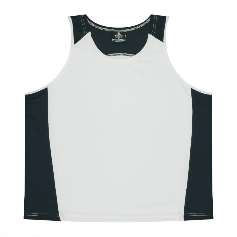 Front View of PREMIER MENS SINGLETS - W1101 -  sold by Ideal Workwear www.Idealworkwear.com.au