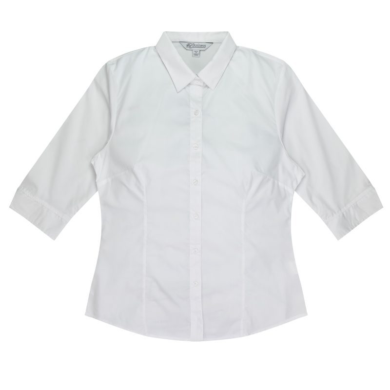 Front View of MOSMAN LADY SHIRT 3/4 SLEEVE - W2903T -  sold by Ideal Workwear www.Idealworkwear.com.au