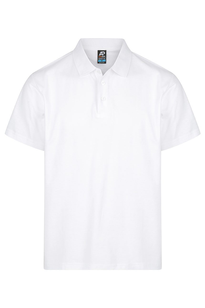 Front View of HUNTER MENS POLOS - W1312 -  sold by Ideal Workwear www.Idealworkwear.com.au