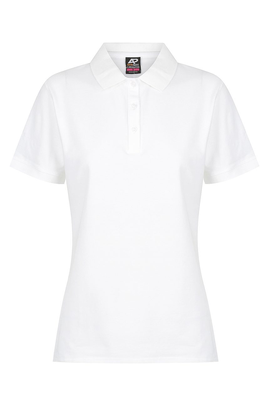 Front View of CLAREMONT LADY POLOS - W2315 -  sold by Ideal Workwear www.Idealworkwear.com.au