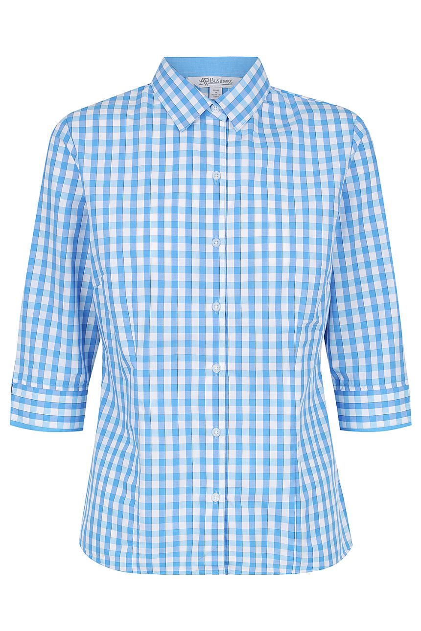 Front View of DEVONPORT LADY SHIRT 3/4 SLEEVE - W2908T -  sold by Ideal Workwear www.Idealworkwear.com.au