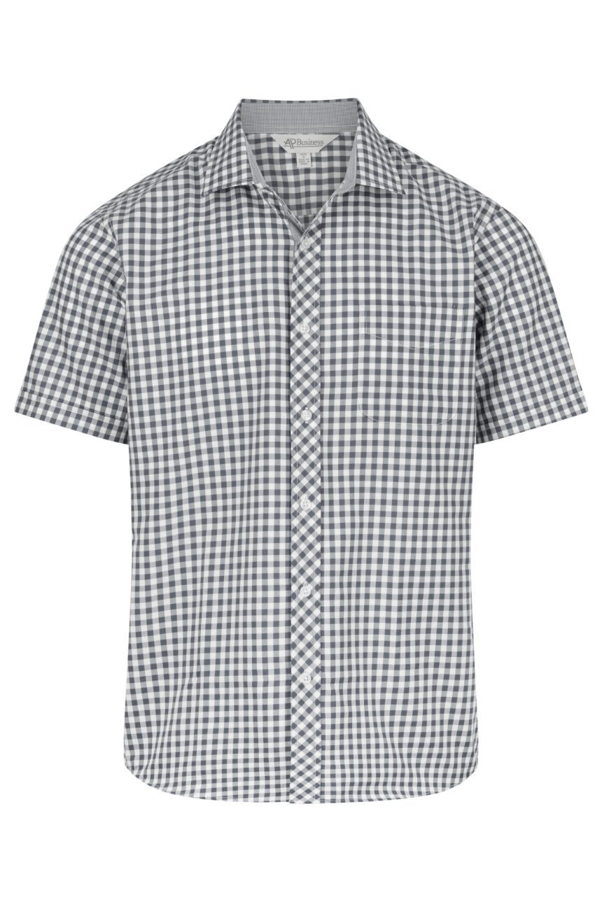 Front View of BRIGHTON MENS SHIRT SHORT SLEEVE - W1909S -  sold by Ideal Workwear www.Idealworkwear.com.au