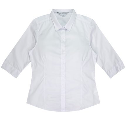 Front View of IdealWOOD LADY SHIRT 3/4 SLEEVE - W2910T -  sold by Ideal Workwear www.Idealworkwear.com.au