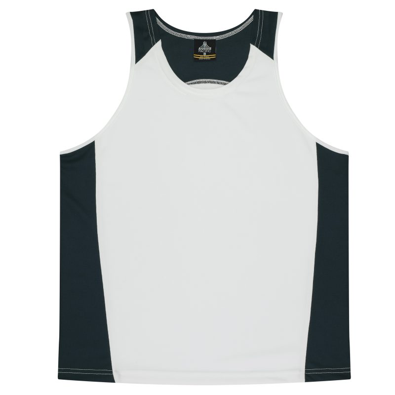 Front View of PREMIER KIDS SINGLETS - W3101 - AUSSIE PACIFIC sold by Ideal Workwear www.Idealworkwear.com.au