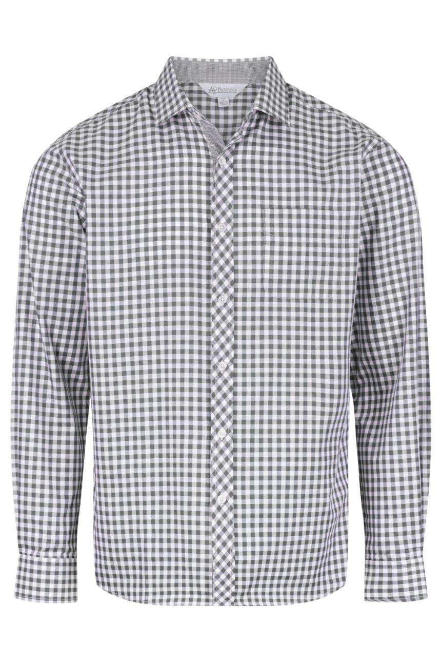 Front View of BRIGHTON MENS SHIRT LONG SLEEVE - W1909L -  sold by Ideal Workwear www.Idealworkwear.com.au