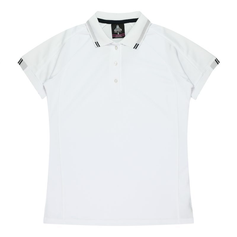 Front View of FLINDERS LADY POLOS - W2308 -  sold by Ideal Workwear www.Idealworkwear.com.au