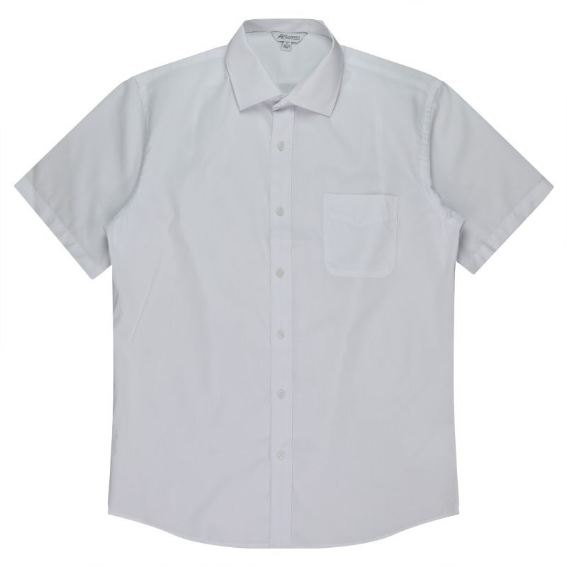 Front View of MOSMAN MENS SHIRT SHORT SLEEVE - W1903S -  sold by Ideal Workwear www.Idealworkwear.com.au