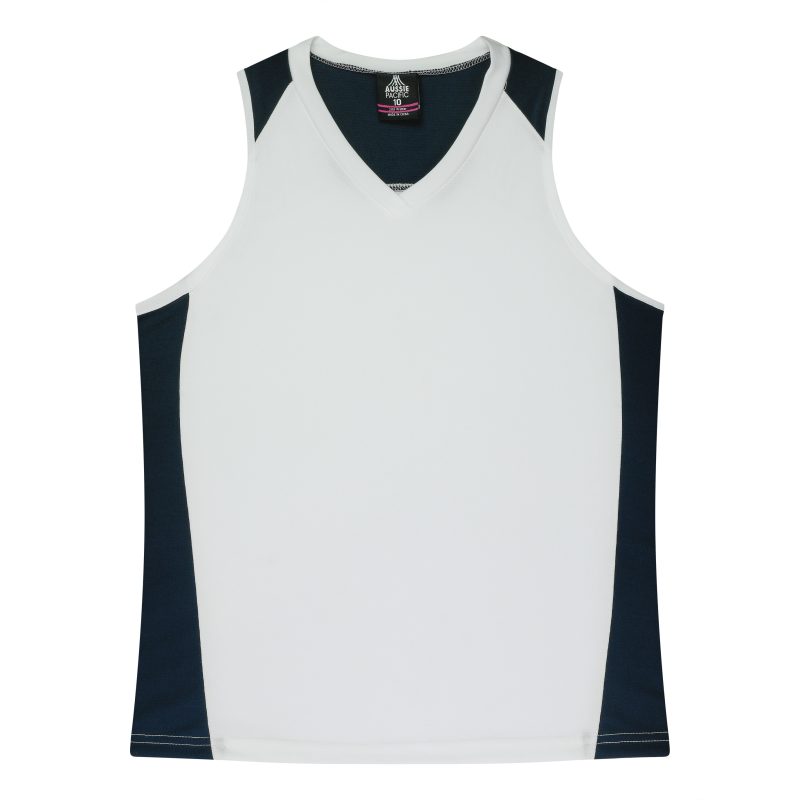 Front View of PREMIER LADY SINGLETS - W2101 - AUSSIE PACIFIC sold by Ideal Workwear www.Idealworkwear.com.au