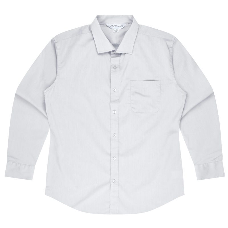 Front View of MOSMAN MENS SHIRT LONG SLEEVE - W1903L -  sold by Ideal Workwear www.Idealworkwear.com.au