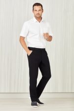 CL958ML - Mens Comfort Waist Flat Front Pant - Biz Care  sold by Ideal Workwear  www.Idealworkwear.com.au