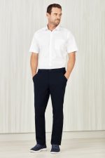 CL958ML - Mens Comfort Waist Flat Front Pant - Biz Care  sold by Ideal Workwear  www.Idealworkwear.com.au