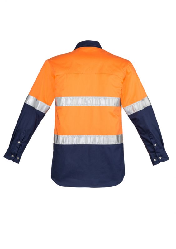 ZW123 - Mens Hi Vis Spliced Industrial Shirt - Hoop Taped - Syzmik sold by Ideal Workwear  www.Idealworkwear.com.au