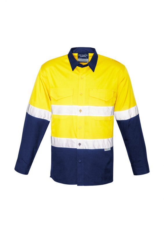 ZW129 - Mens Rugged Cooling Taped Hi Vis Spliced Shirt - Syzmik sold by Ideal Workwear  www.Idealworkwear.com.au