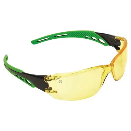 Pro Choice 9185 Cirrus Green Arms Safety Glasses Amber A/F Lens sold by Ideal Workwear at www.Idealworkwear.com.au