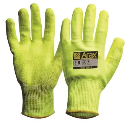 PRO CHOICE AFYPU ARAX® GOLD HI-VIS YELLOW WITH HI-VIS YELLOW PU PALM sold by Ideal Workwear at www.Idealworkwear.com.au