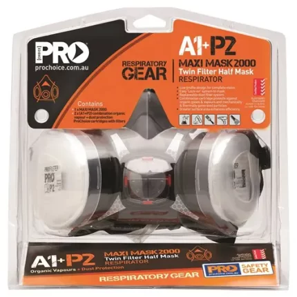 ProChoice® HMAIP2 Assembled Half Mask With A1P2 Cartridges sold by Ideal Workwear at www.Idealworkwear.com.au