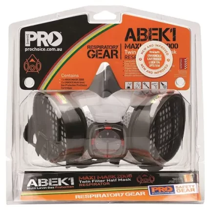 Pro Choice HMABEK1 Assembled Half Mask With Abek1 Cartridges sold by Ideal Workwear at www.Idealworkwear.com.au