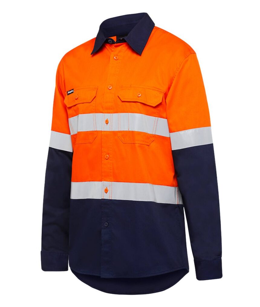 KingGee Mens Stretch Spliced Shirt with Tape - K04050 - KingGee sold by Ideal Workwear www.kingworkwear.com.au