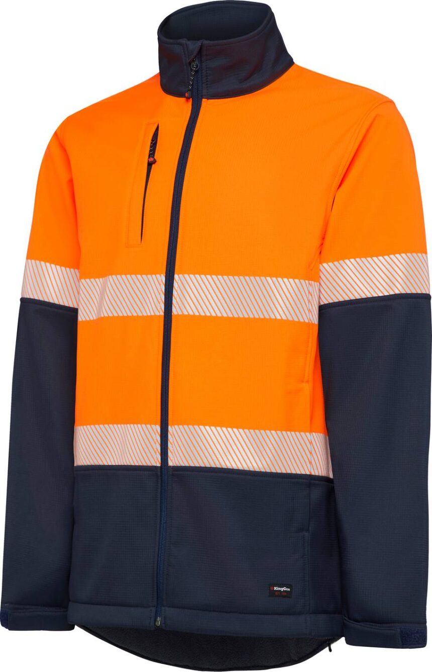 KingGee Mens Hi Vis Softshell Jacket - K05002 - KingGee sold by Ideal Workwear www.kingworkwear.com.au