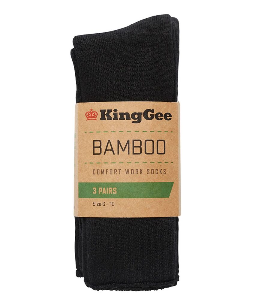 KingGee Mens 3 Pack Bamboo Work Socks - K09230 - KingGee sold by Ideal Workwear www.kingworkwear.com.au