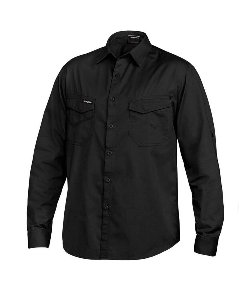 KingGee Mens Tradies Shirt Long Sleeve - K14350 - KingGee sold by Ideal Workwear www.kingworkwear.com.au