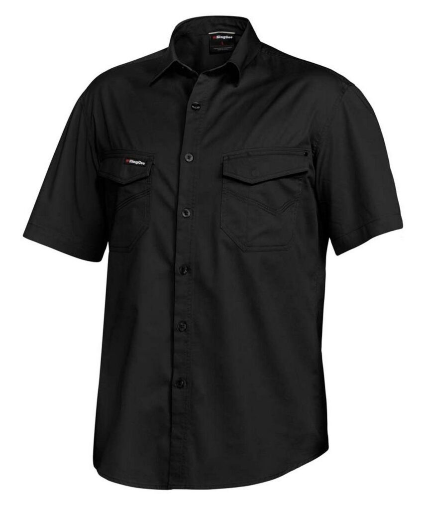 KingGee Mens Tradies Slim Shirt Short Sleeve - K14355 - KingGee sold by Ideal Workwear www.kingworkwear.com.au