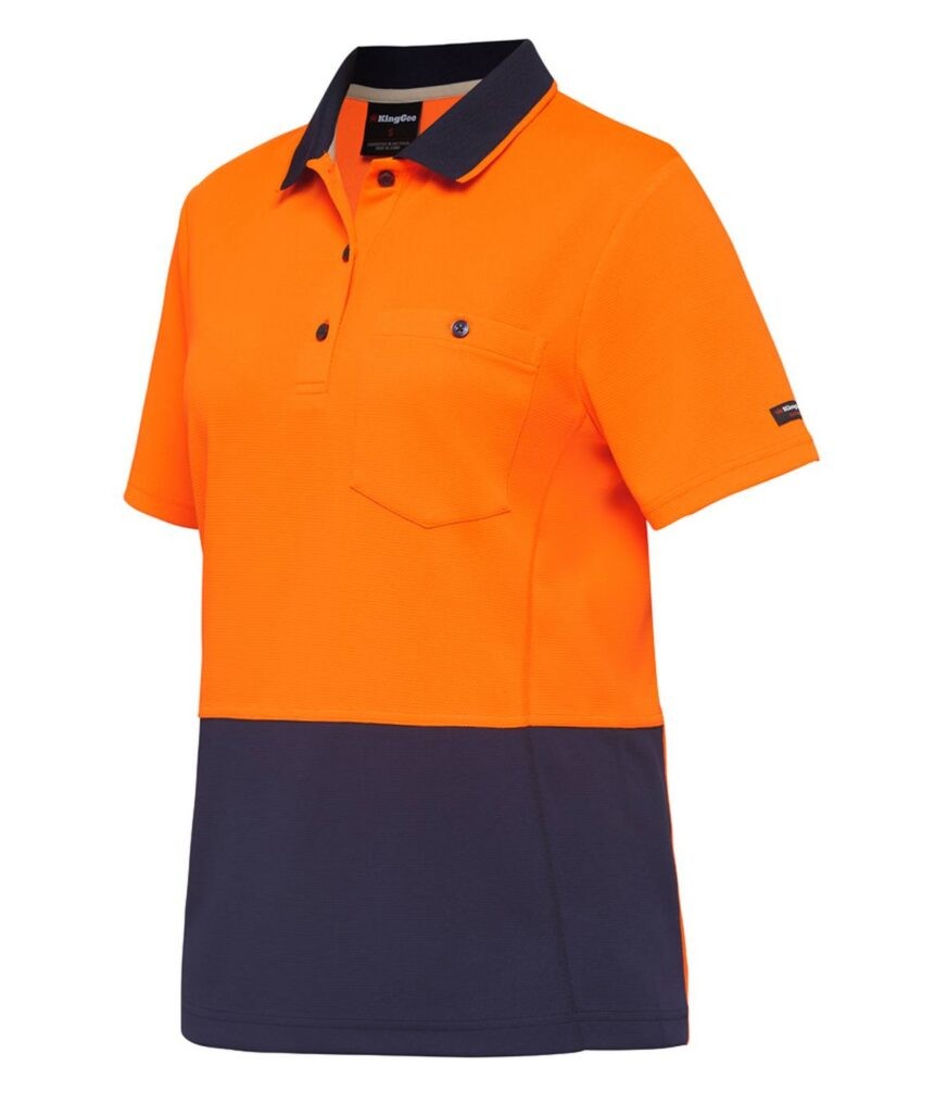 KingGee Workcool Hyperfreeze Womens Spliced Polo Short Sleeve - K44735 - KingGee sold by Ideal Workwear www.kingworkwear.com.au