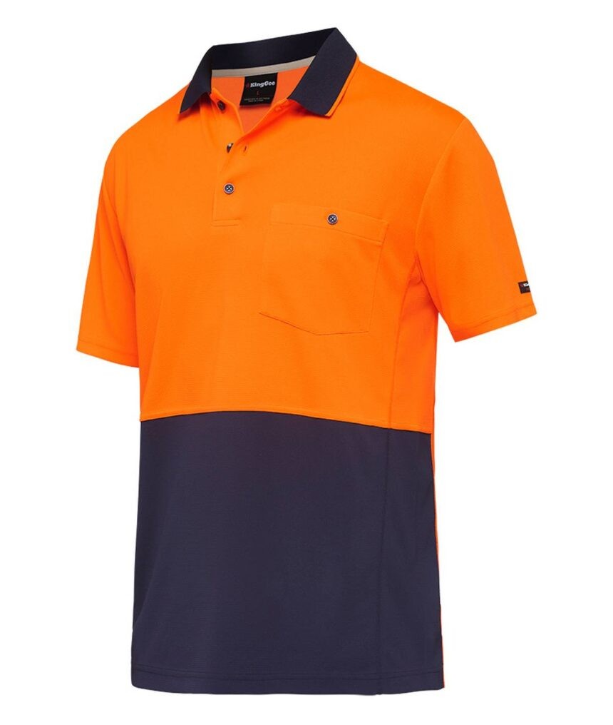 KingGee Mens Workcool Hyperfreeze Spliced Polo Short Sleeve - K54205 - KingGee sold by Ideal Workwear www.kingworkwear.com.au
