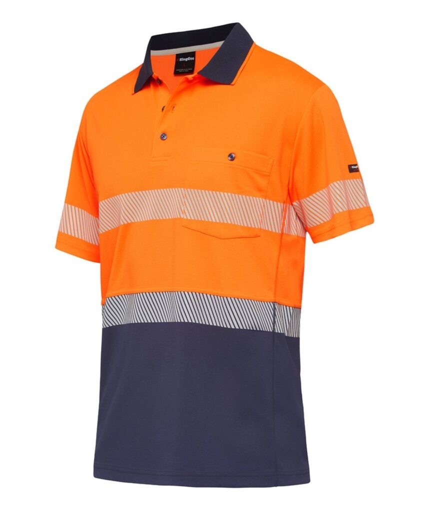 KingGee Mens Workcool Hyperfreeze Spliced Polo Short Sleeve Taped - K54215 - KingGee sold by Ideal Workwear www.kingworkwear.com.au
