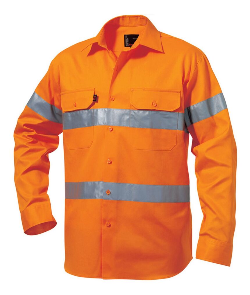 KingGee Mens Reflective Drill Shirt Long Sleeve - K54250 - KingGee sold by Ideal Workwear www.kingworkwear.com.au