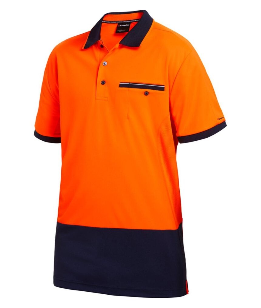 KingGee Mens Workcool Spliced Polo Short Sleeve - K54845 - KingGee sold by Ideal Workwear www.kingworkwear.com.au