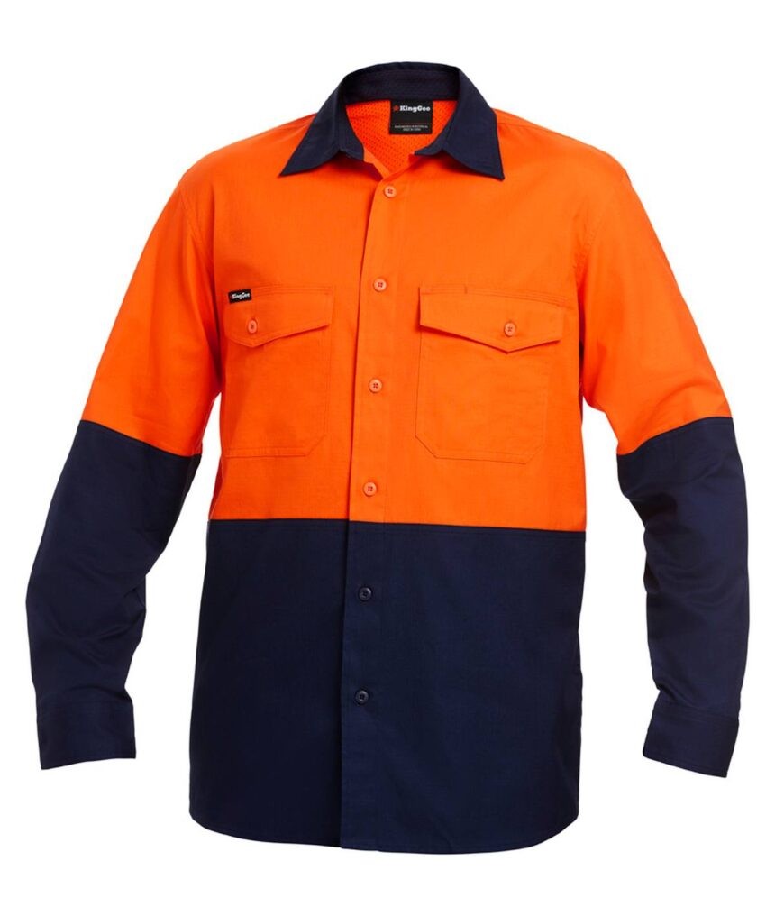 KingGee Mens Workcool 2 Spliced Shirt Long Sleeve - K54870 - KingGee sold by Ideal Workwear www.kingworkwear.com.au