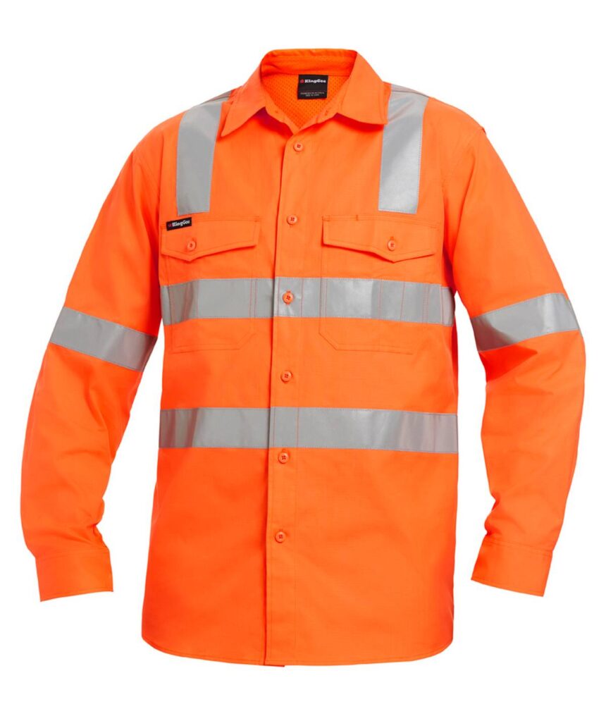 KingGee Mens Workcool2 Reflective Spliced Shirt X Pattern Long Sleeve - K54895 - KingGee sold by Ideal Workwear www.kingworkwear.com.au