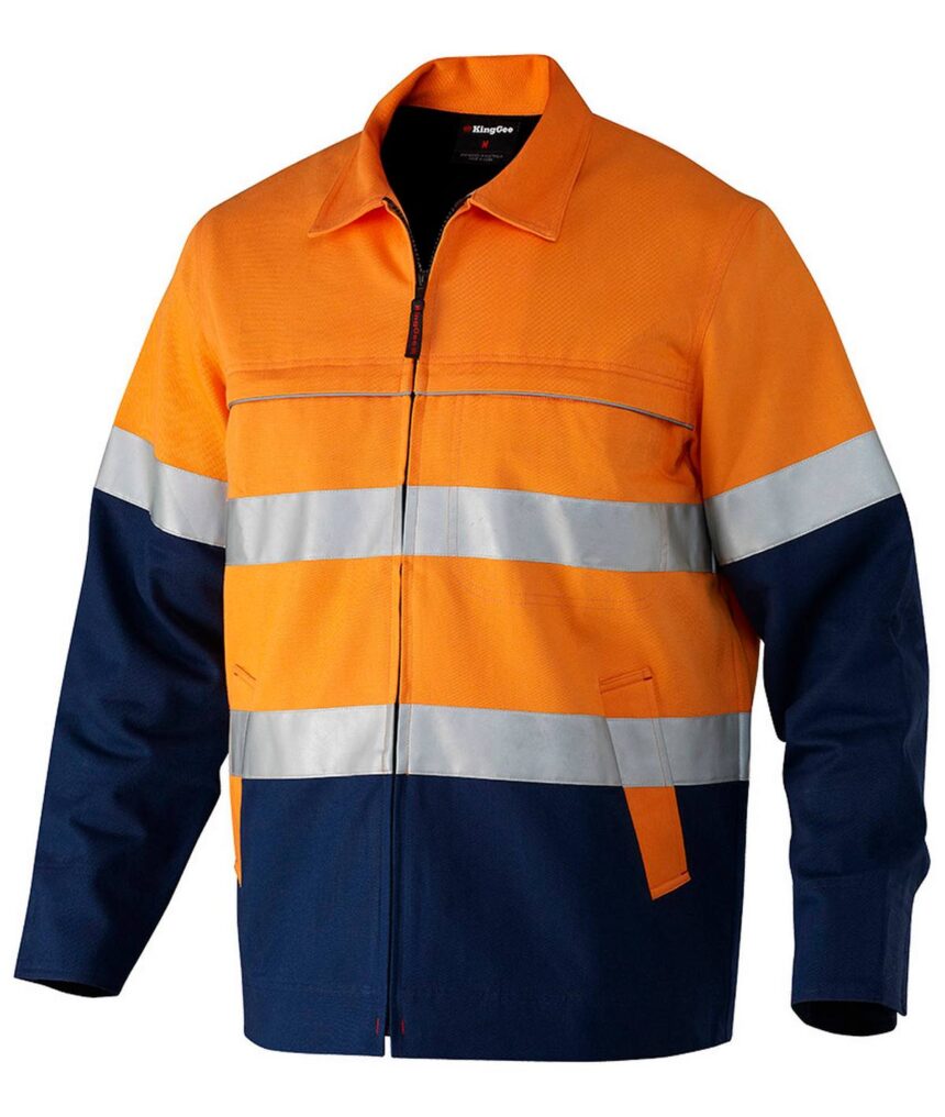 KingGee Mens Reflective Spliced Drill Jacket - K55905 - KingGee sold by Ideal Workwear www.kingworkwear.com.au