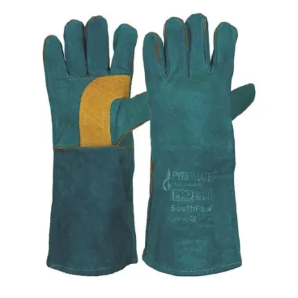 PRO CHOICE LGW16E PYROMATE® SOUTH PAW® LEFT HAND PAIR -GREEN & GOLD KEVLAR® GLOVE GREEN sold by Ideal Workwear at www.Idealworkwear.com.au