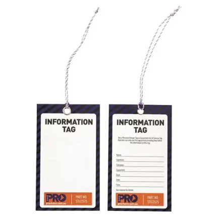 Pro Choice STI12575 Safety Tag 125mm X 75mm Information (Blank)  100 Pack sold by Ideal Workwear at www.Idealworkwear.com.au