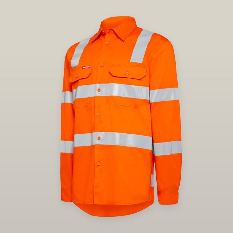 Hard Yakka Womens Foundations Biomotion Hi-Vis Long Sleeve Shirt with Tape - Y08420 - Hard Yakka sold by Ideal Workwear www.kingworkwear.com.au