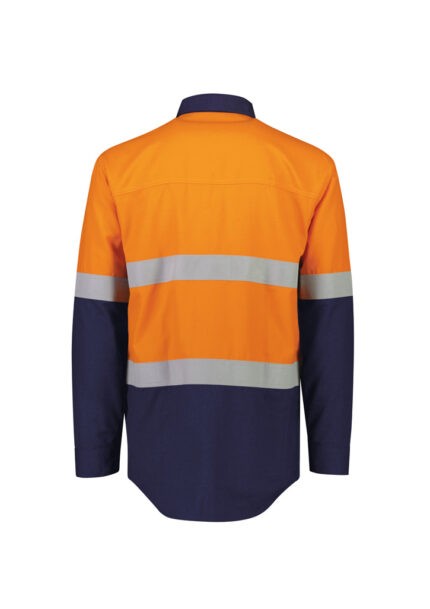 ZW180 - Mens Orange Flame Lightweight Ripstop Spliced Shirt - Hoop Taped - Syzmik sold by Ideal Workwear  www.Idealworkwear.com.au