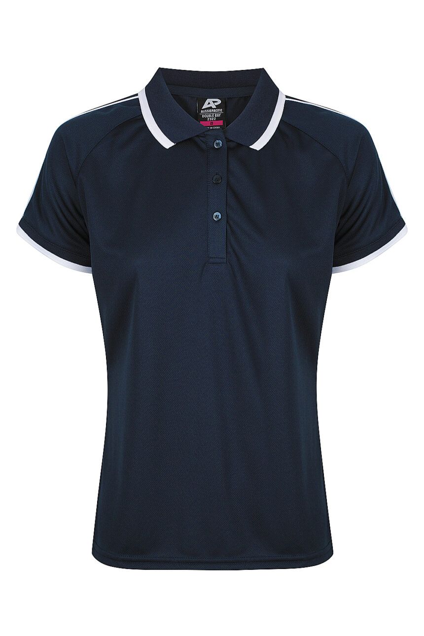 Front View of DOUBLE BAY LADY POLOS - W2322 -  sold by Ideal Workwear www.Idealworkwear.com.au