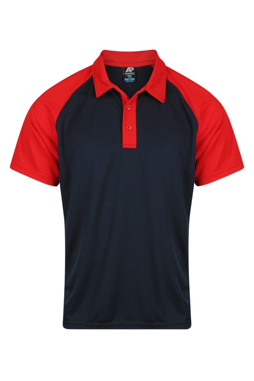 Front View of MANLY MENS POLOS - W1318 -  sold by Ideal Workwear www.Idealworkwear.com.au