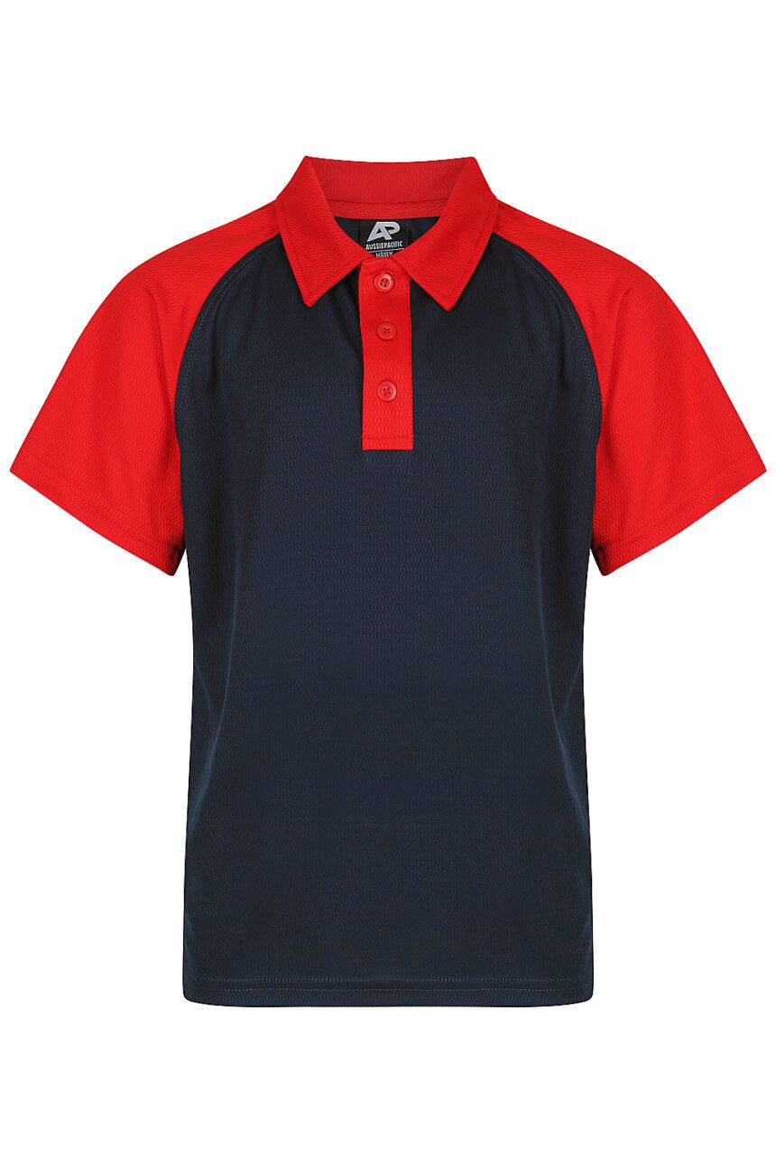 Front View of MANLY KIDS POLOS - W3318 -  sold by Ideal Workwear www.Idealworkwear.com.au