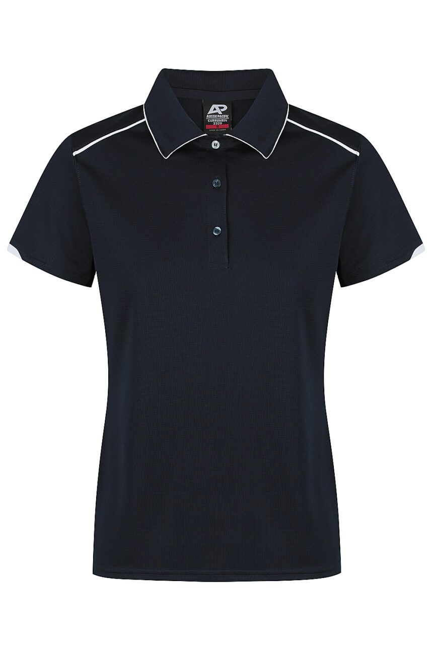 Front View of CURRUMBIN LADY POLOS - W2320 -  sold by Ideal Workwear www.Idealworkwear.com.au